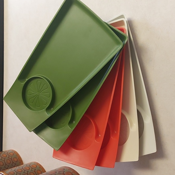 SALE! Vintage "GENI" Accalac SET of 6 camping- serving trays 1960's - Picture 8 of 12